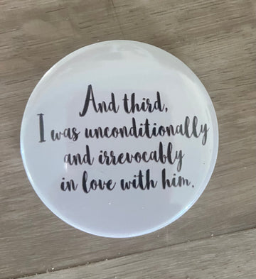 Irrevocably in love with him Button Pin Lapel Pin