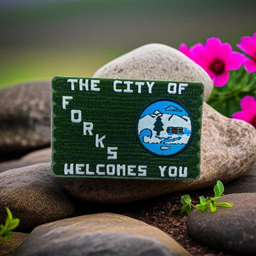 The City of Forks Welcomes You Sign Embroidered Patch