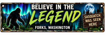 Forks, Washington Tin Signs – 16" x 4"