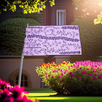 Bella's Freesia Purple Print on a Flag 3 foot x 5 foot