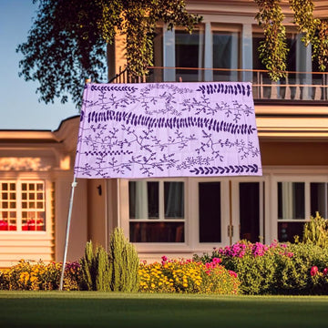 Bella's Freesia Purple Print on a Flag 3 foot x 5 foot