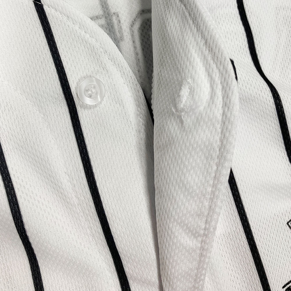 Personalized Pinstripe Baseball Jersey Button Down Shirt Printed or Cu